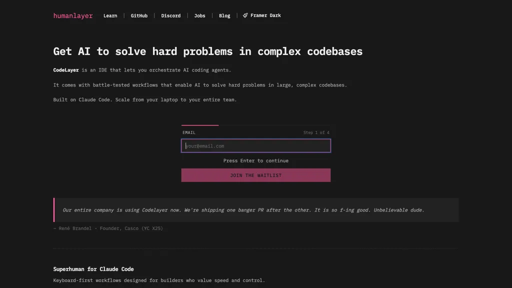 HumanLayer AI tool screenshot
