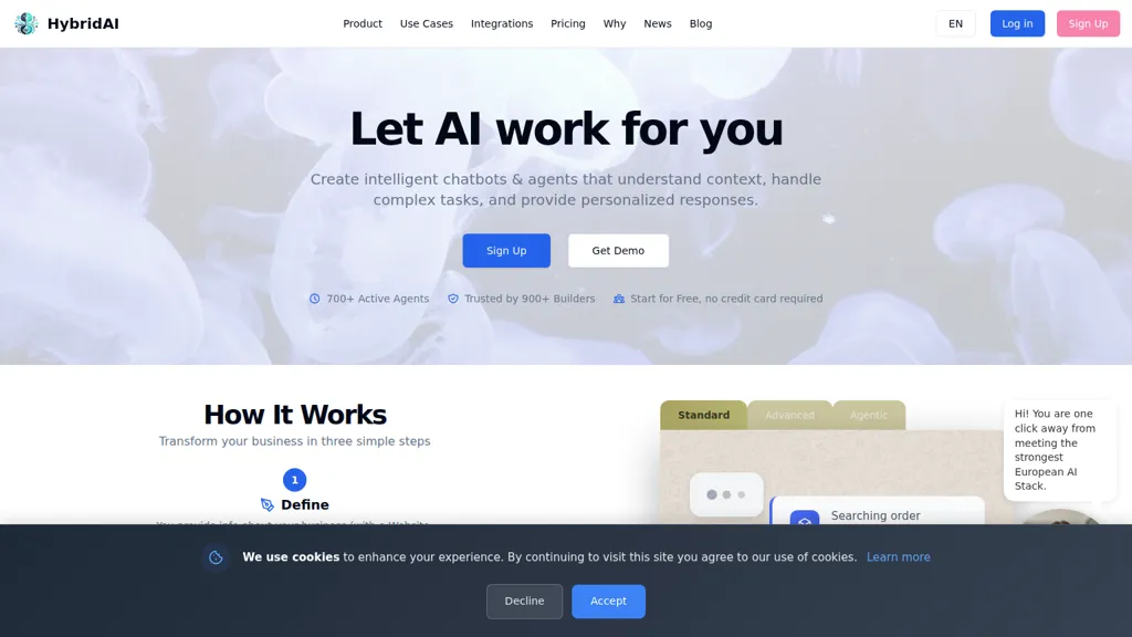 HybridAI AI tool screenshot