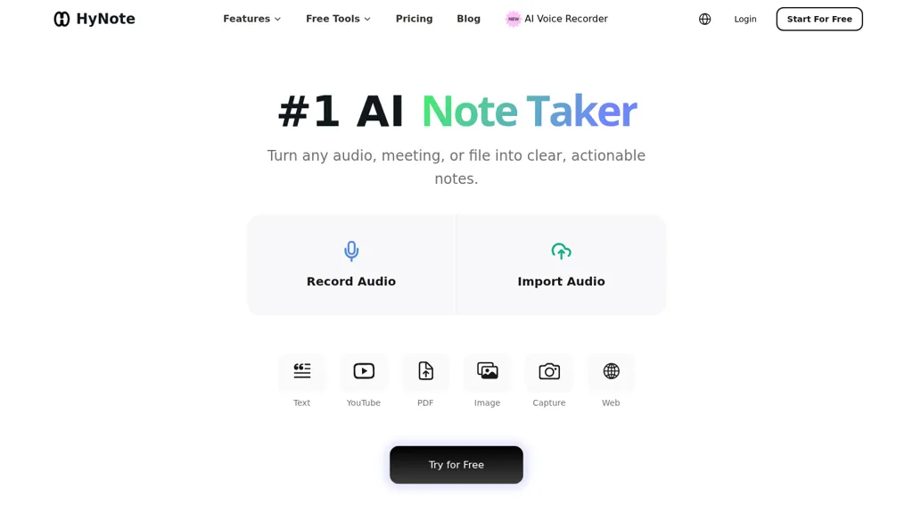 hynote.ai AI tool screenshot