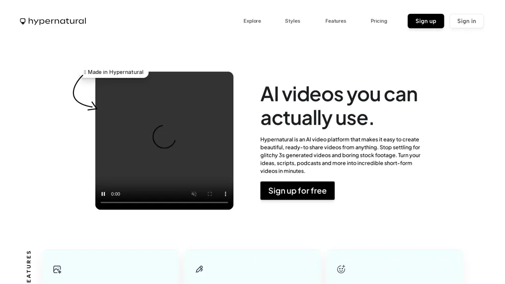 HyperNatrual AI AI tool screenshot