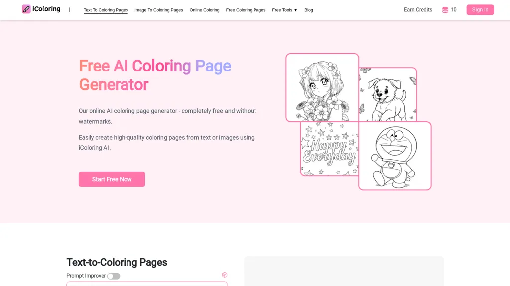 iColoring AI website