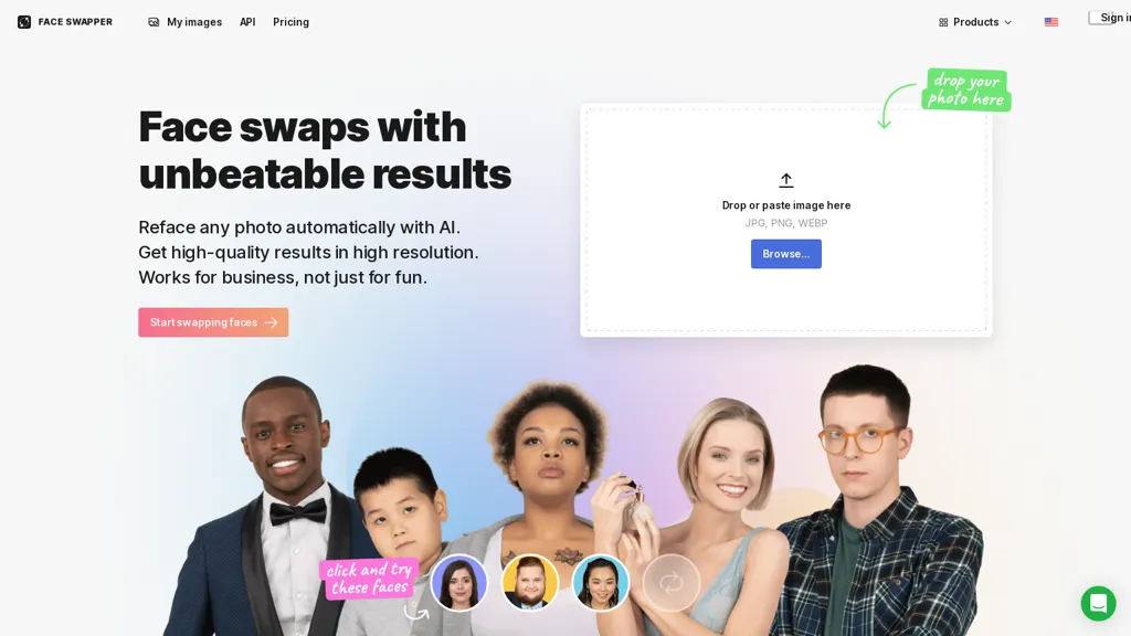 Icons8 Face Swapper website