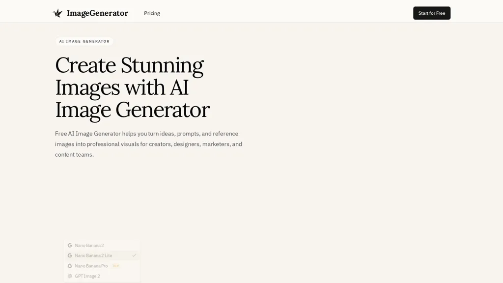 image-generator.io AI tool screenshot