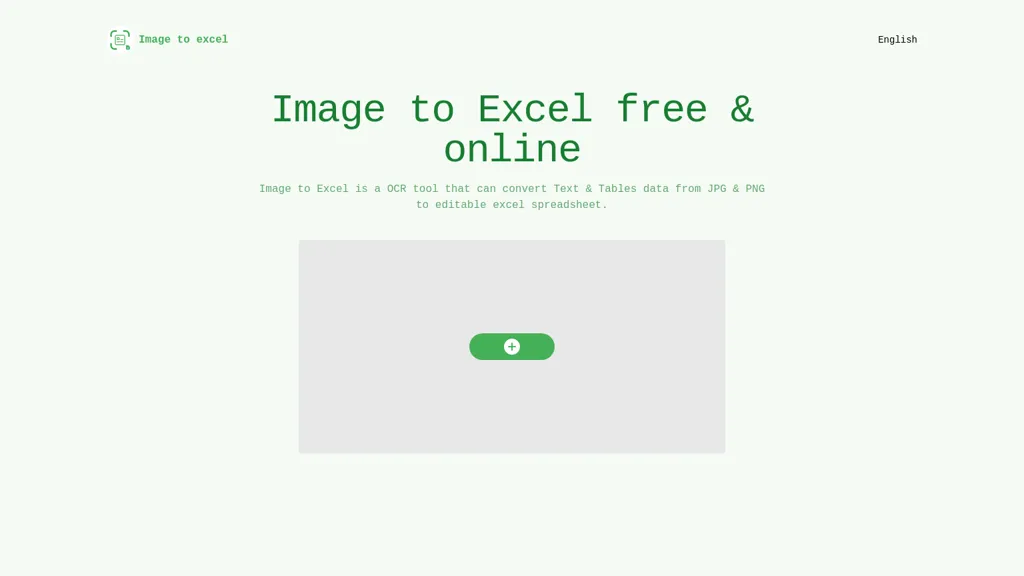 Image to Excel website