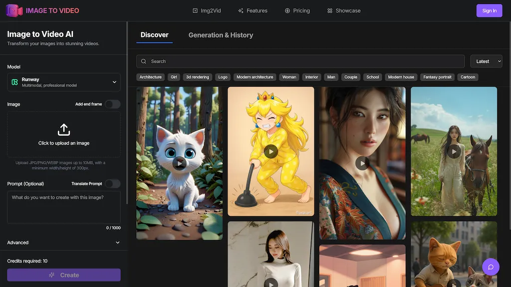 Image to Video AI AI tool screenshot