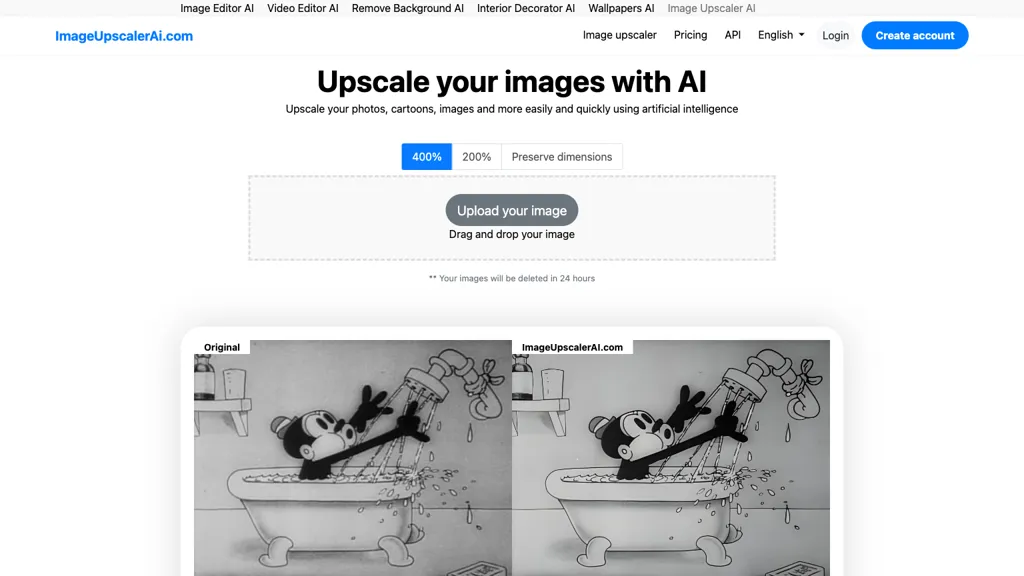 Image Upscaler AI website