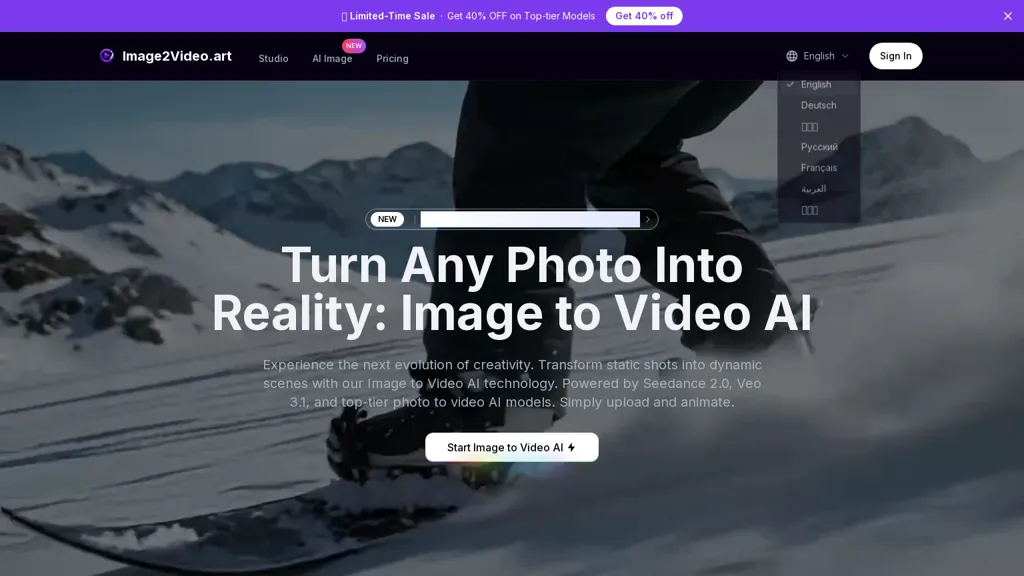 image2video.art AI tool screenshot