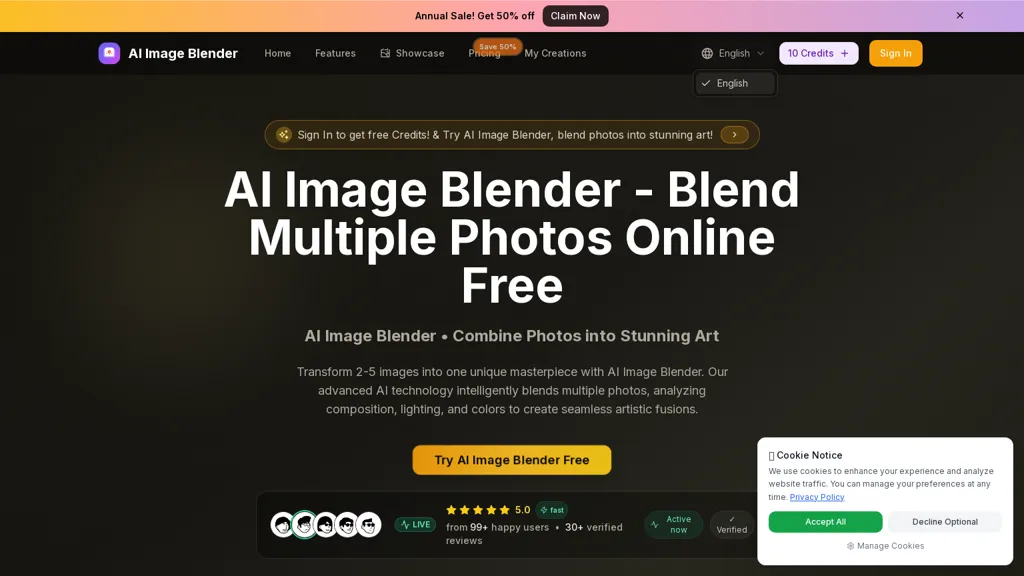 ImageBlender.app AI tool screenshot