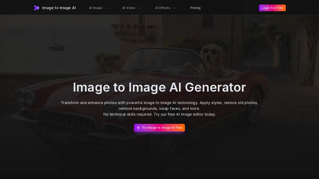 ImageToImageAI AI tool screenshot