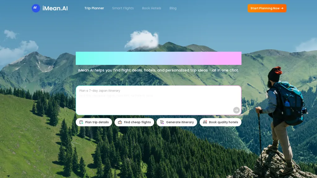 iMean AI Trip Planner AI tool screenshot