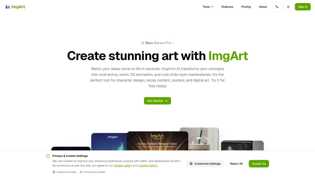 ImgArt Ai AI tool screenshot