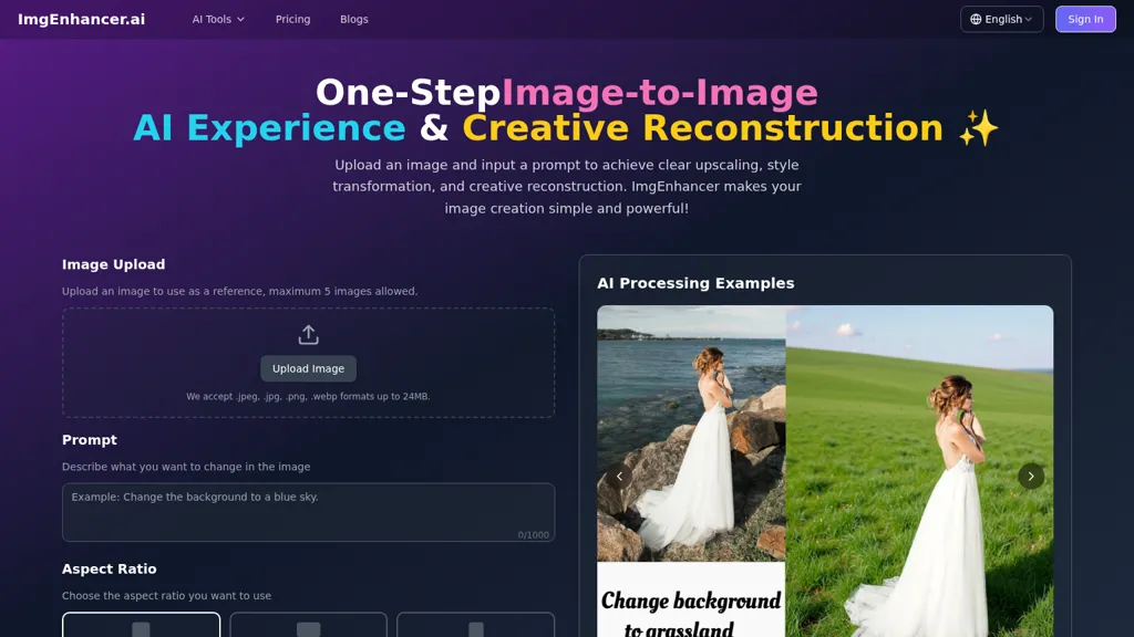 imgenhancer AI tool screenshot