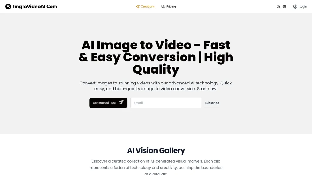 ImgToVideoAI website