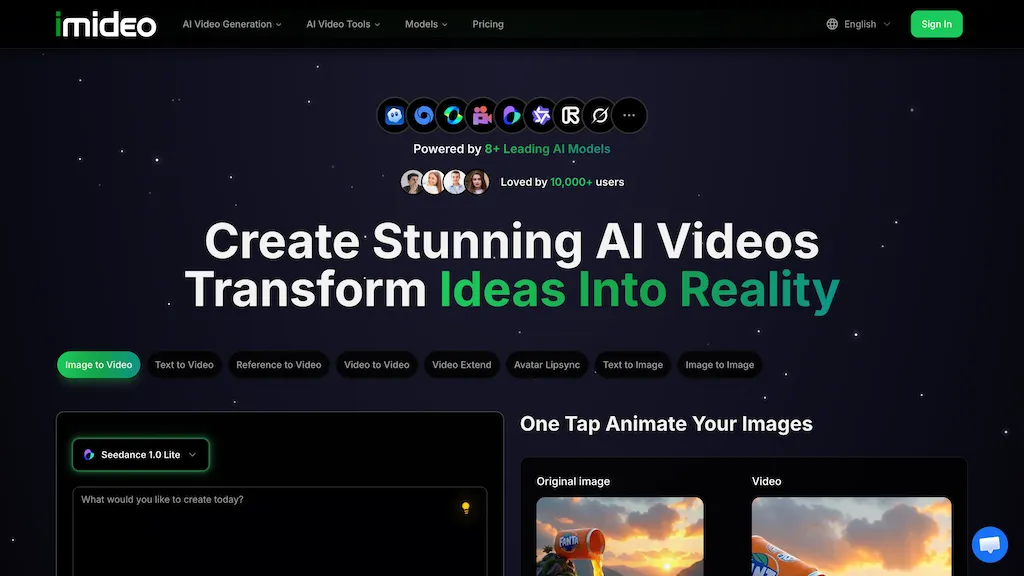 iMideo AI tool screenshot