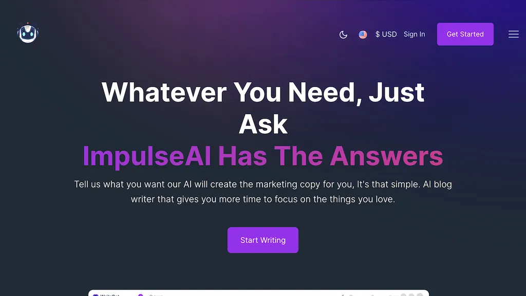 Impulse AI website
