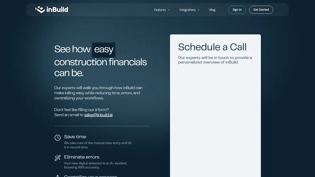 inBuild AI tool screenshot