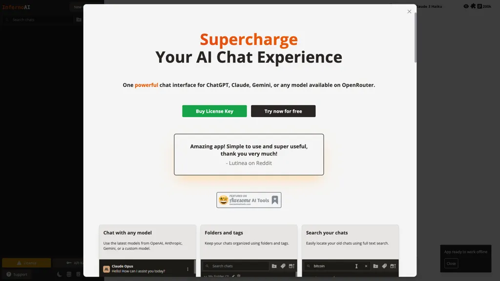 InfernoAI AI tool screenshot
