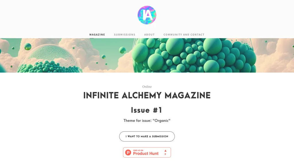 Infinite Alchemy Magazine website