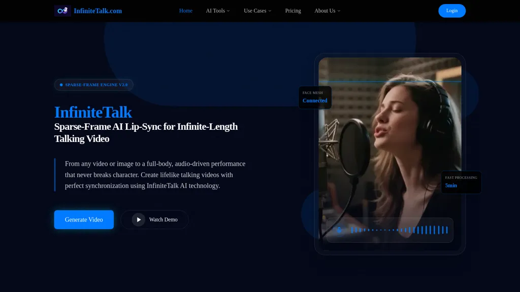 InfiniteTalk AI tool screenshot