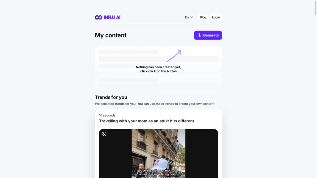 InfluAI website