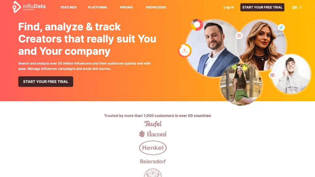 Influencer-suchtool | infludata AI tool screenshot