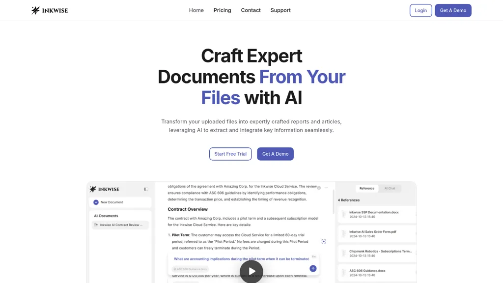 Inkwise AI website