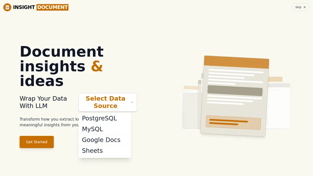 INSIGHT DOCUMENT AI tool screenshot