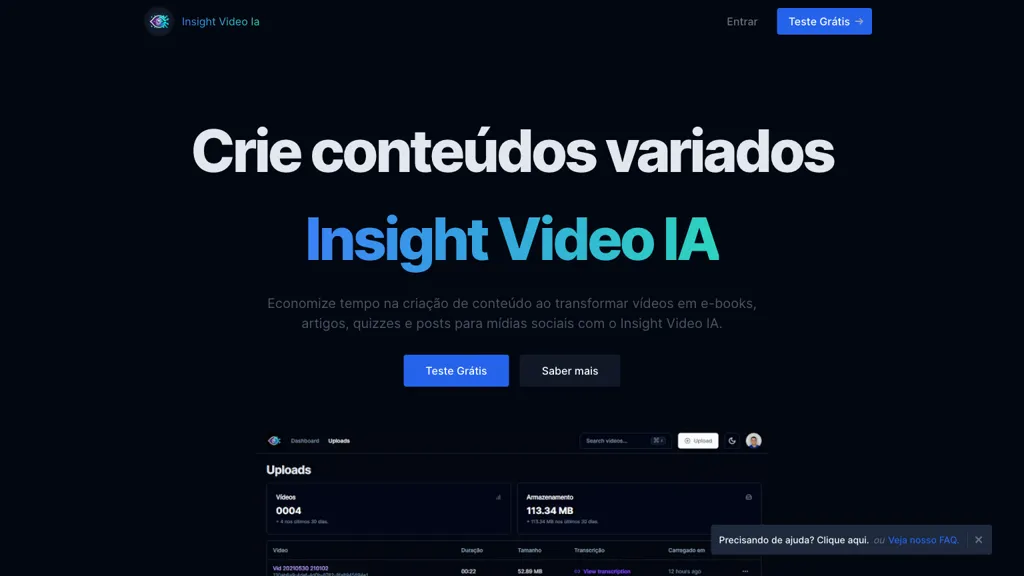 Insight Video IA website