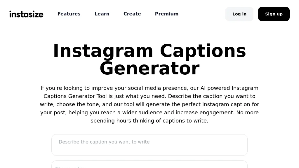Instagram Caption Generator website