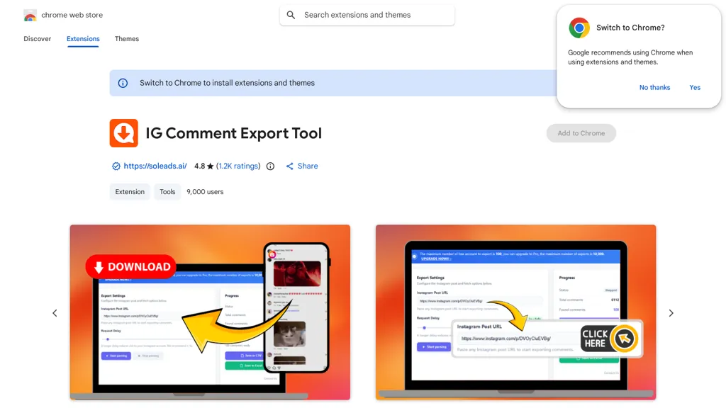 Instagram Comments Scraper - Soleads.ai AI tool screenshot