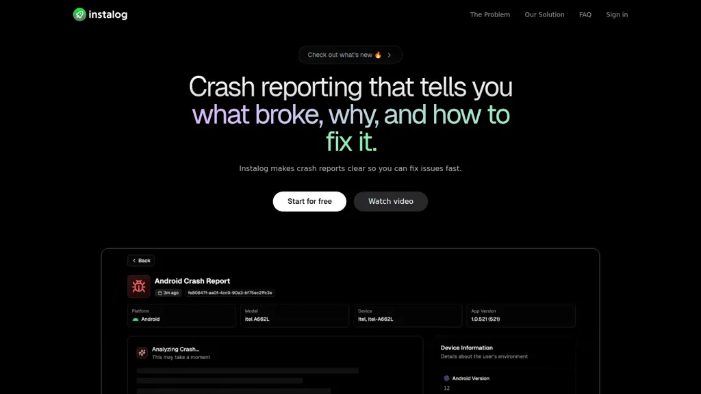 Instalog AI tool screenshot
