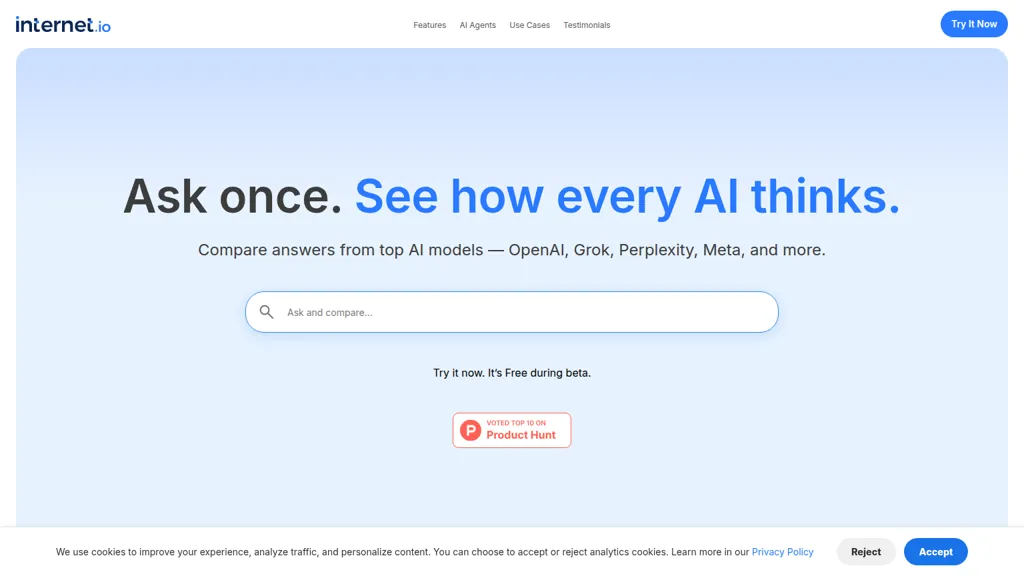 Internet.io AI tool screenshot