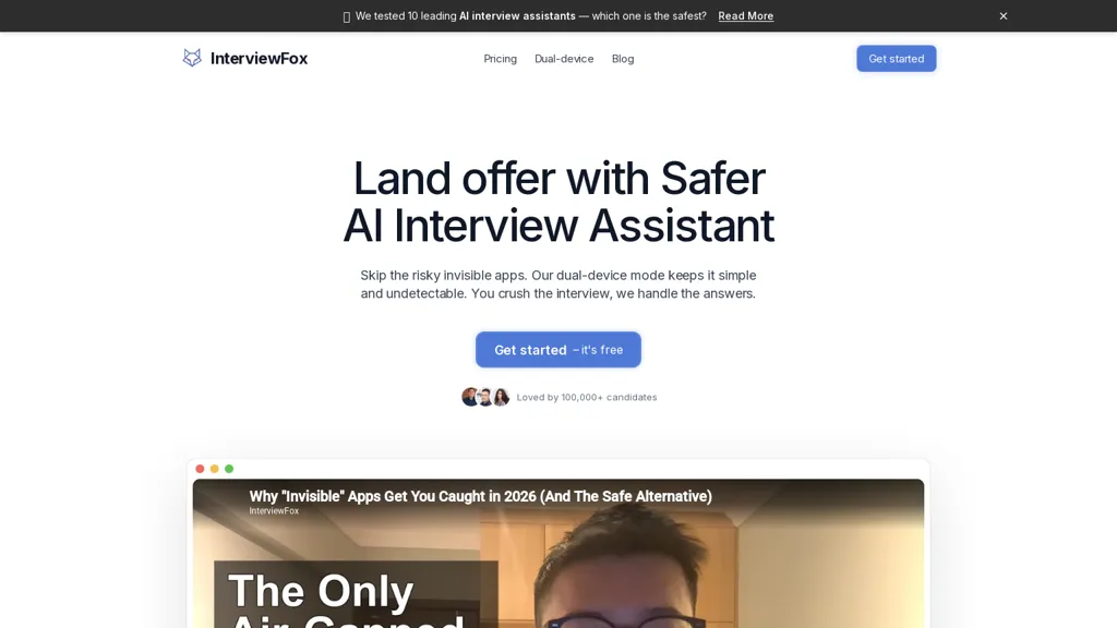 Interviewfox AI AI tool screenshot
