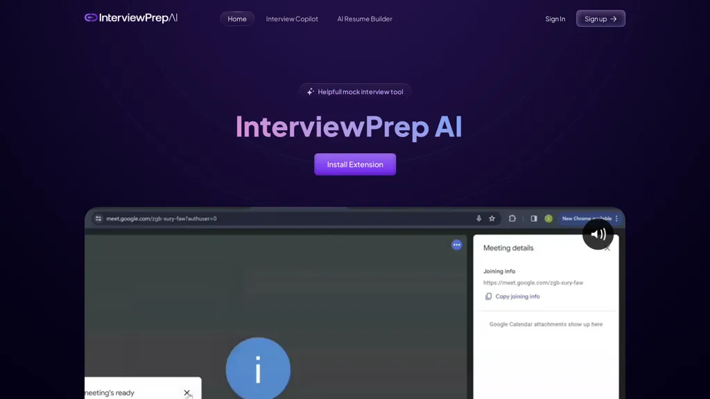 InterviewPrep AI website