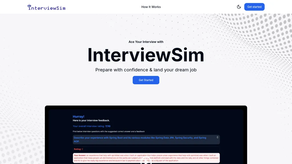 InterviewSim website