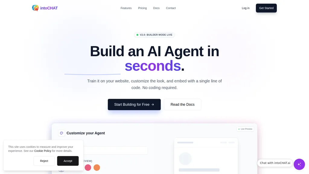 intoCHAT AI tool screenshot