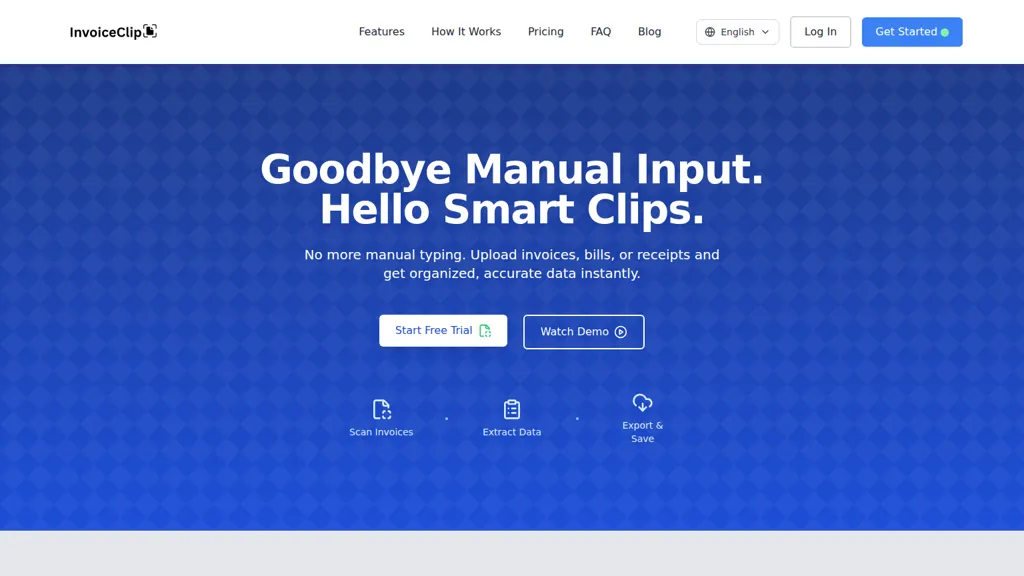 InvoiceClip AI tool screenshot