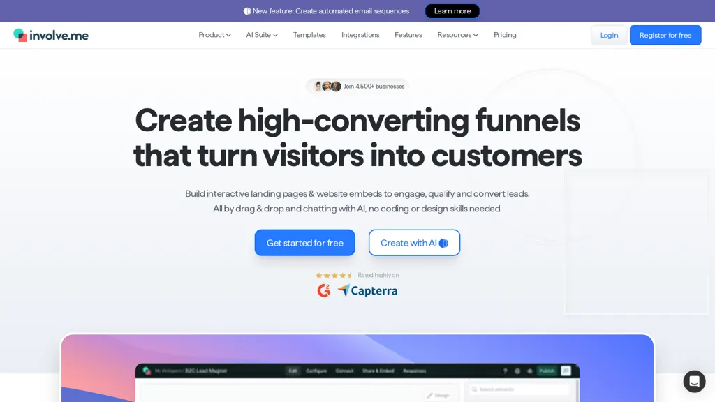 Involve.me AI tool screenshot