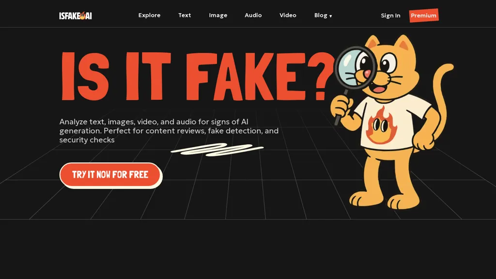 isFake AI AI tool screenshot