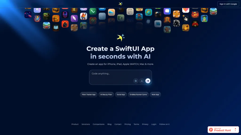 iSwift.dev AI tool screenshot