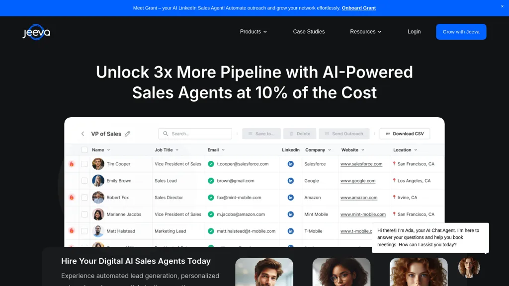 Jeeva.ai AI tool screenshot