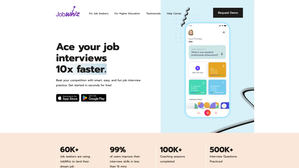 JobWhiz AI tool screenshot