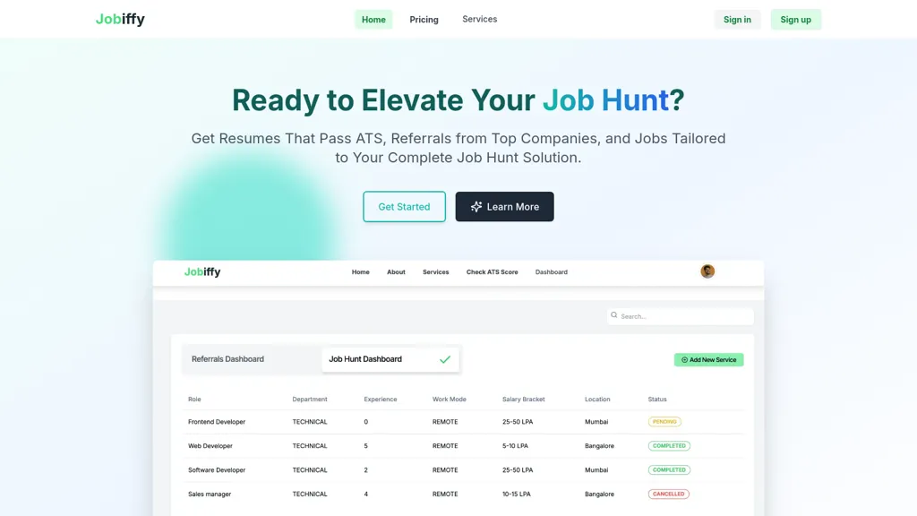 Jobiffy website
