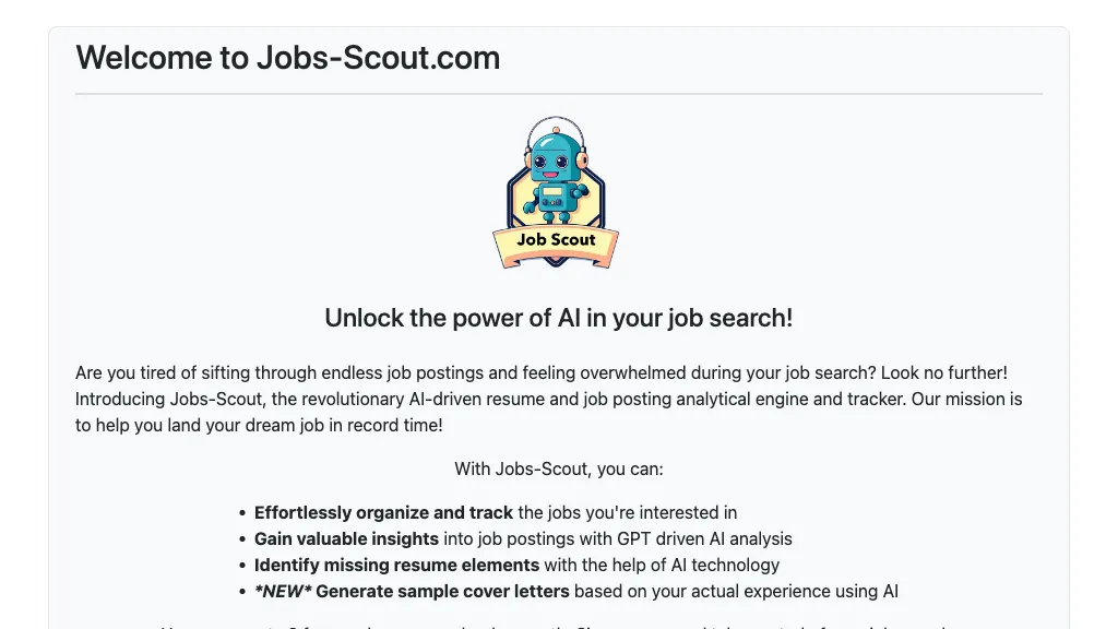 Jobs Scout website