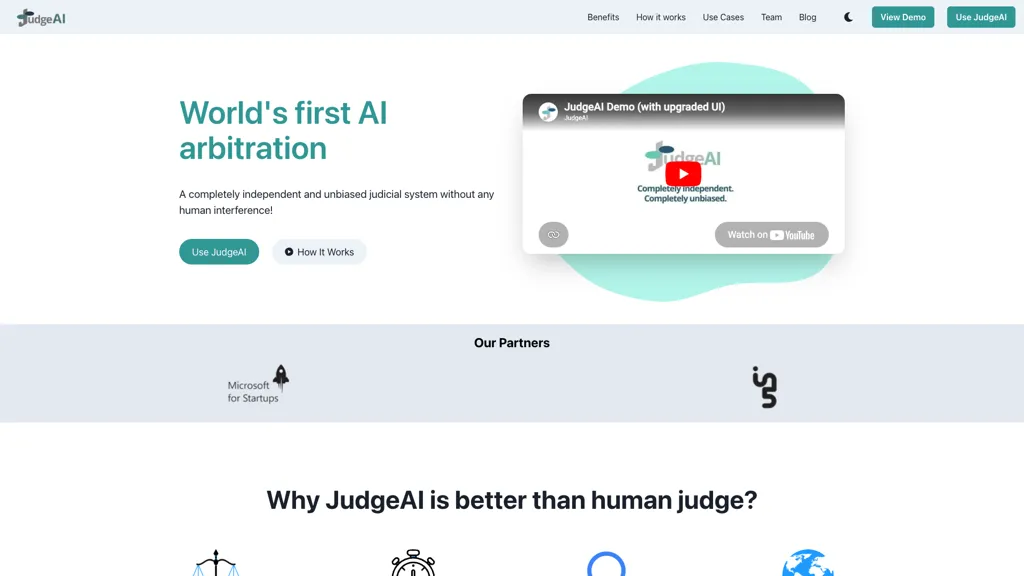 Judgeai AI tool screenshot