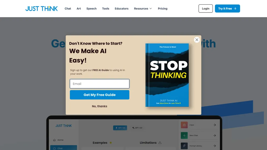Just Think AI website