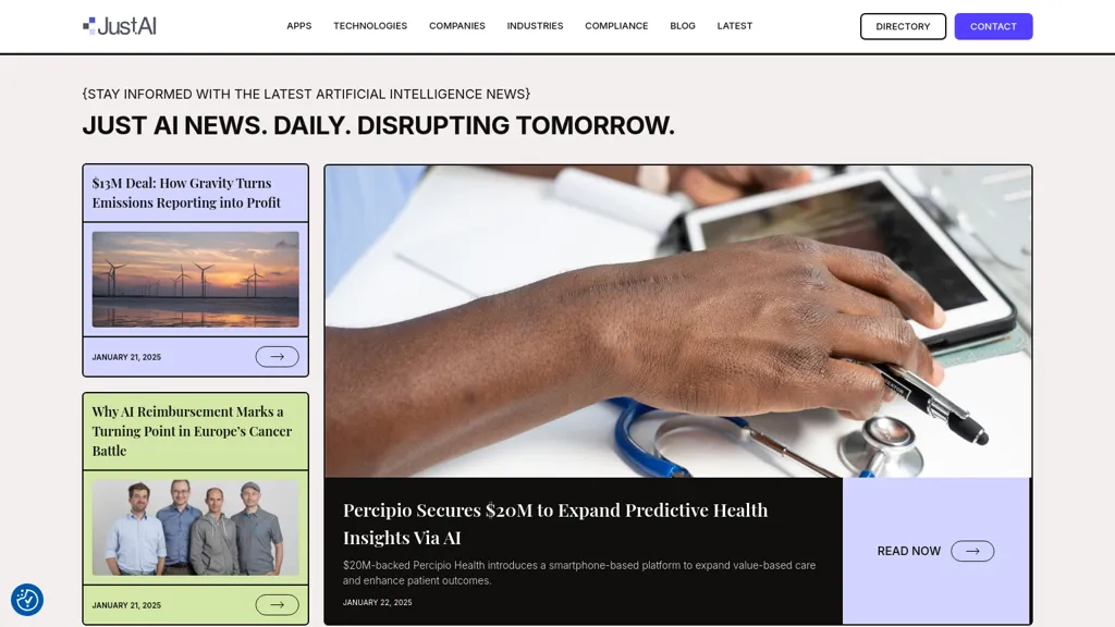 JustAINews website