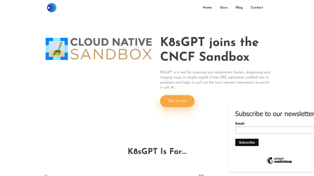 K8sGPT website