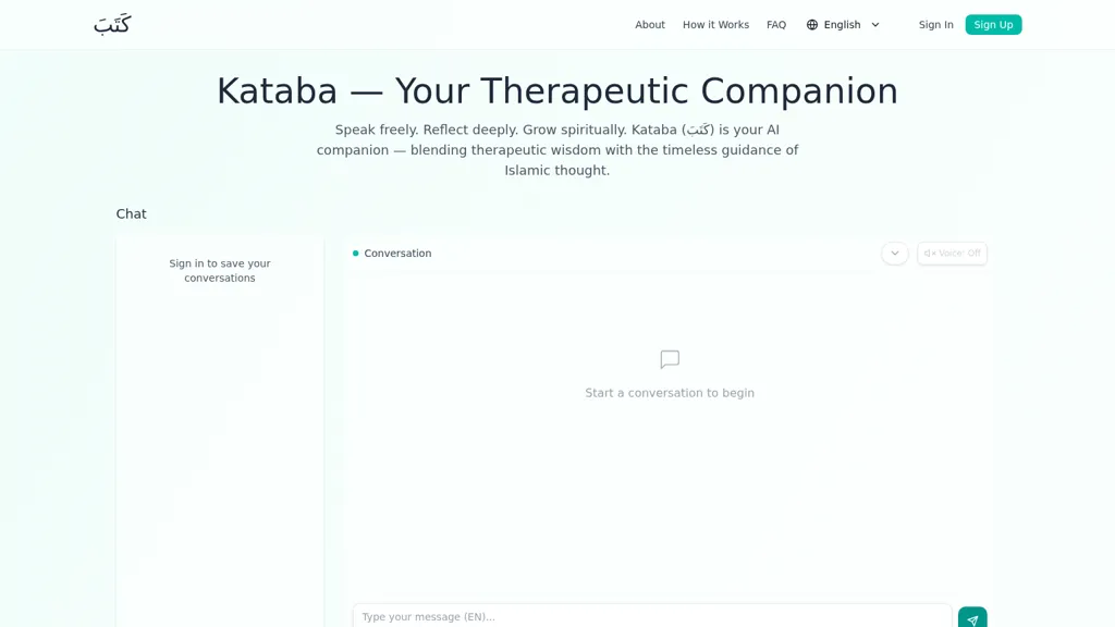 Kataba (كَتَبَ) AI tool screenshot