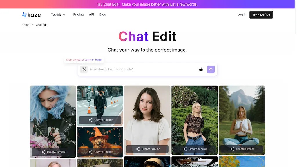 Kaze.ai Chat AI image editor AI tool screenshot